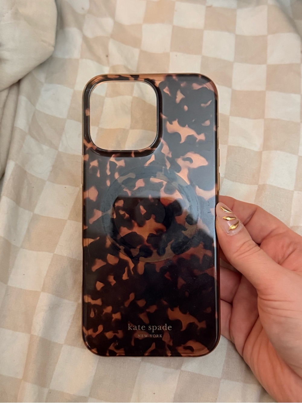 16 pro max kate spade Tortoise Shell Pattern Phone Case in Brown & Black
